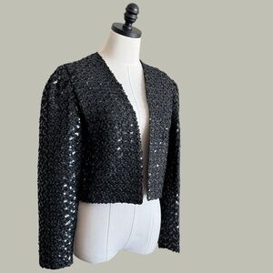 vintage Sussman’s Daytona Beach black sequin bolero jacket S/XS